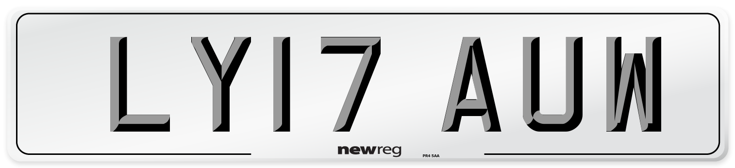 LY17 AUW Number Plate from New Reg
